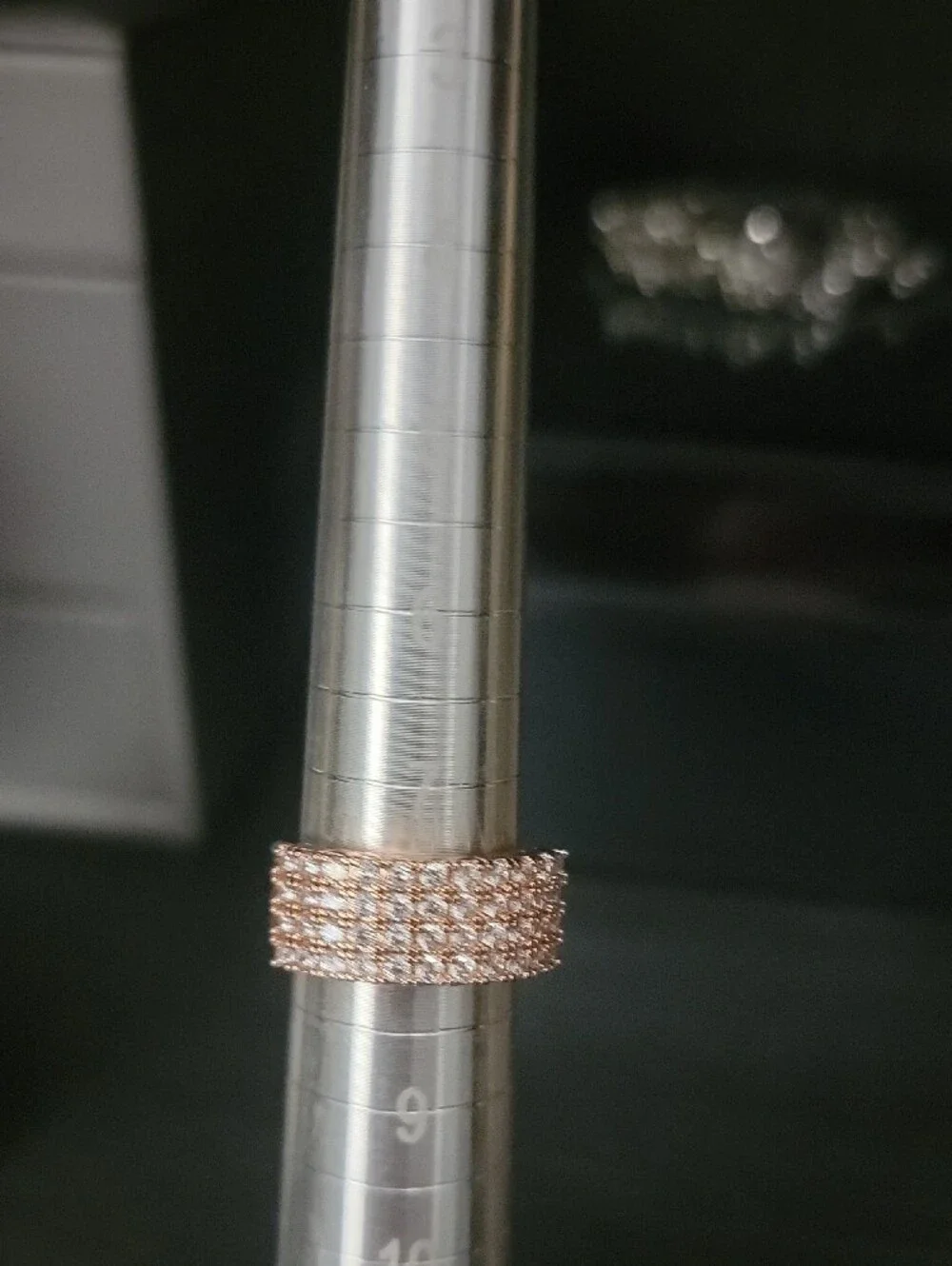 Rose Gold Pavé Multi-Row Crystal Statement Ring - Women Jewelry